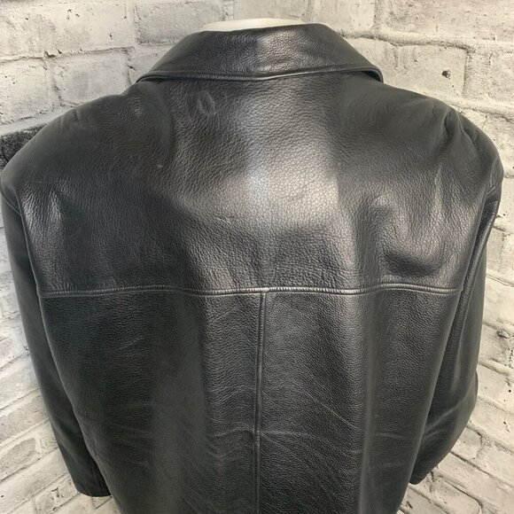 Vintage Danier Black Leather Blazer Jacket - Picture 3 of 16